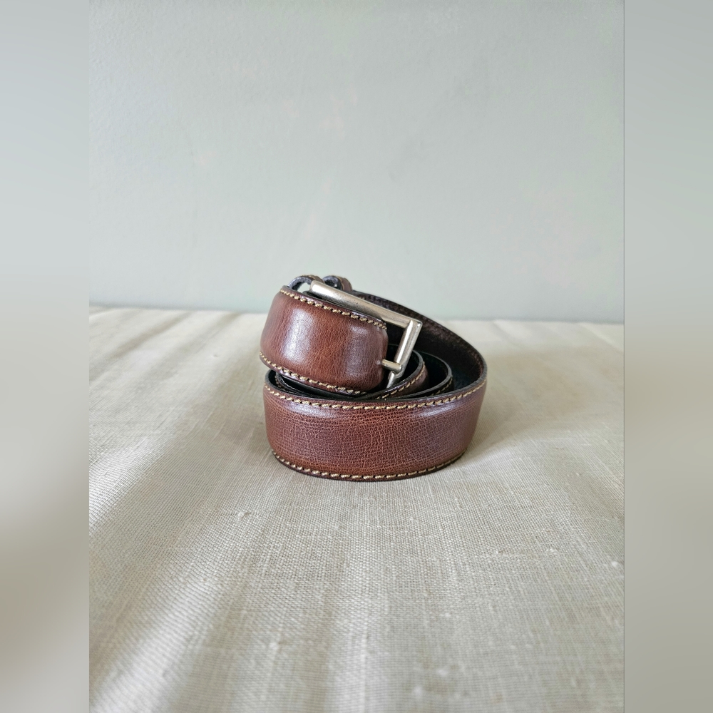 Allen Edmonds Brown Leather Wide Basic Belt Size 32